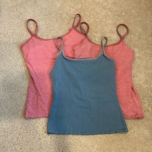 Three Pact Organic Cotton tank tops with adjustable straps S